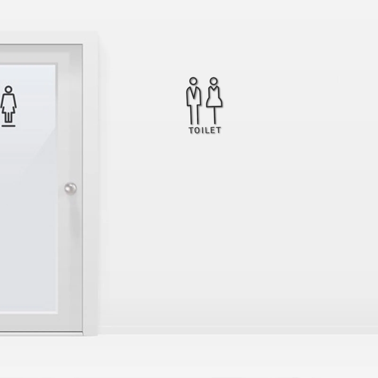 

Bathroom Signage Decor Three-dimensional Funny Toilet Door Acrylic Modern Restroom