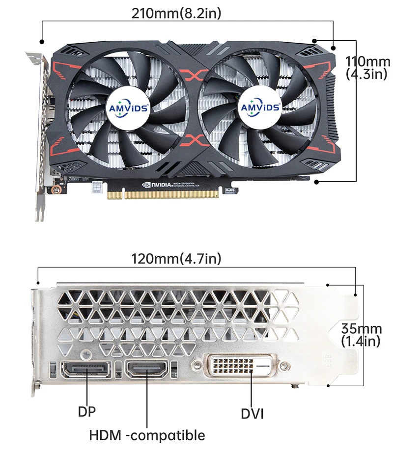 GTX 1660 Super 6GB Graphics Cards 192Bit GDDR6 HDMI-Compatible DP DVI GPU 1660S 6G Gaming Video Card for Computer