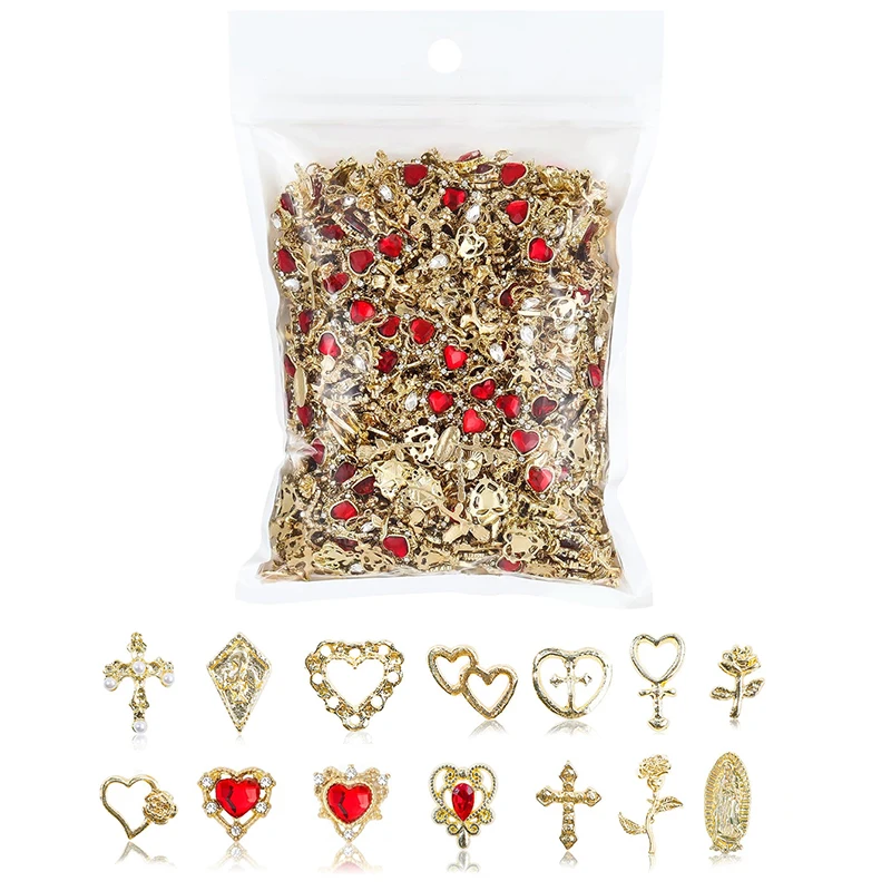 Multi-Style Nail Jewelry Set Brand logo Alloy Diamond Nails Resin Cartoon Rhinestones Nail Art Decorations Accessories