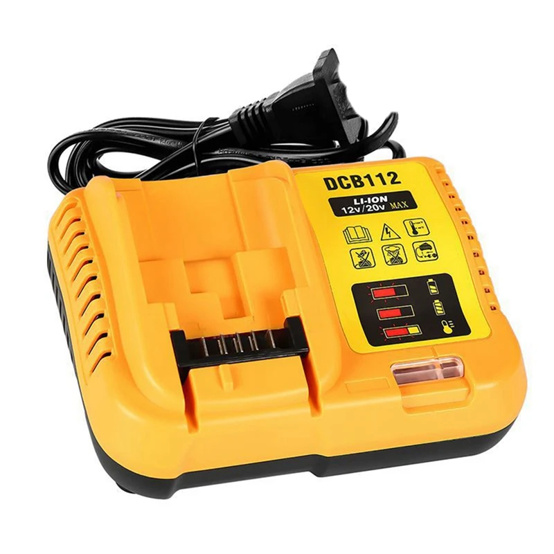 

DCB112 Battery Charger Replacement For Dewalt Battery Charger For Dewalt 12V 20V Max Lithium Battery US Plug Easy To Use