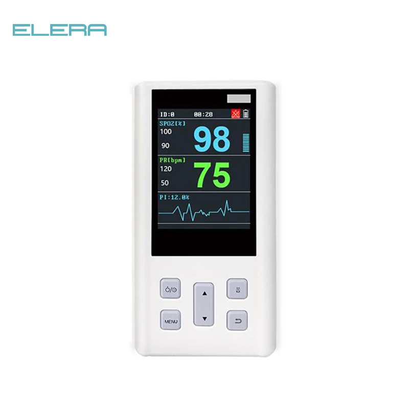 ELERA Handheld Pulse Oximeter - Home & Medical Use - Adult, Pediatric, Neonatal, Vet - SPO2, PR, PI, HR Monitor with Memory