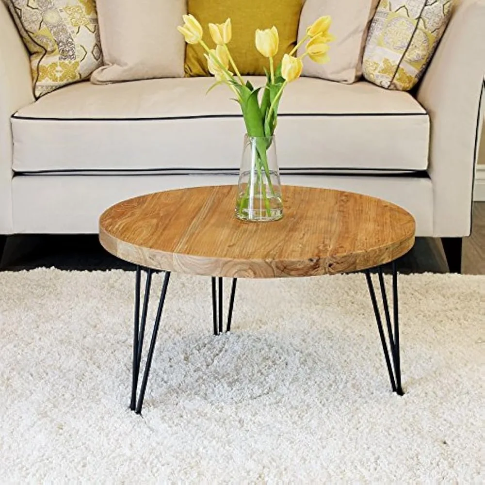 

Coffee table, Rustic Round Old Elm Wooden Coffee Table