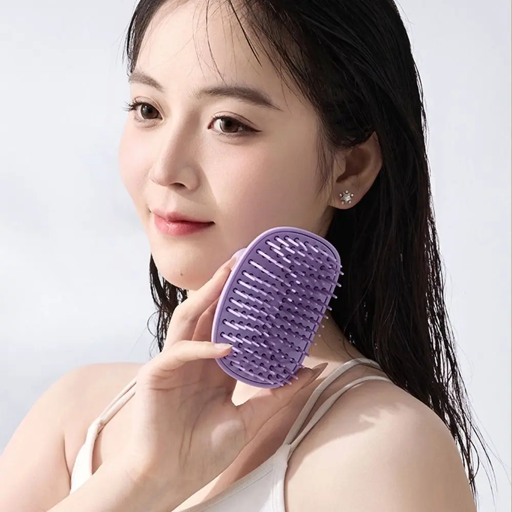 Self Cleaning Silicone Shampoo Brush Dandruff Removal Soft Hair Washing Comb Comfortable Deep Cleaning Head Scalp Massager