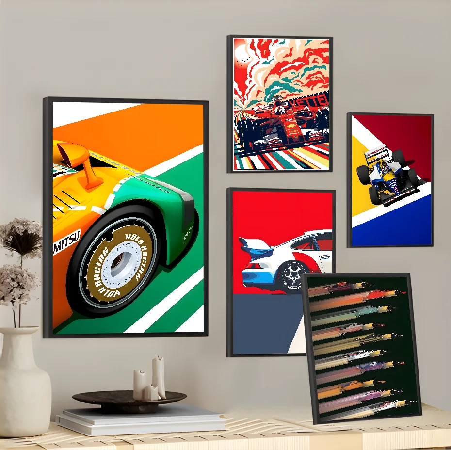

Canvas Painting Wall Art Racer Poster Home Living Room Wall Room Bed Bedroom Home Decoration