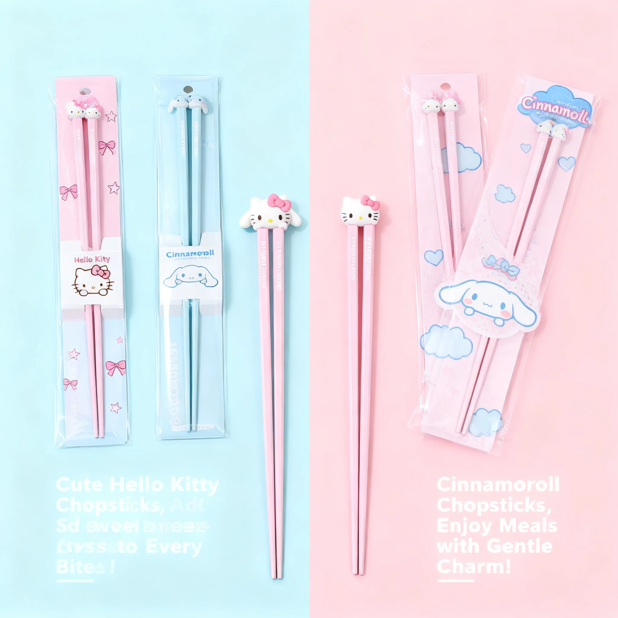 

Sanrio Hello Kitty Cinnamoroll Alloy Chopsticks Non Slip Couple Style Meal Sharing Special Gifts for Women Girls New Kawaii
