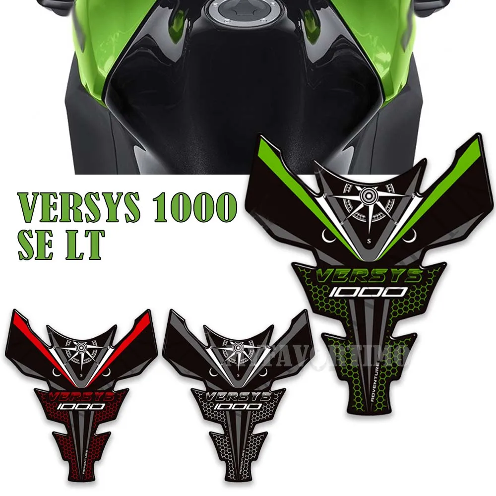 For Kawasaki VERSYS 1000 SE LT  Adventure Touring Motorcycle Fuel Oil Tank Pad Protector Stickers Decals Trunk Luggage Cases