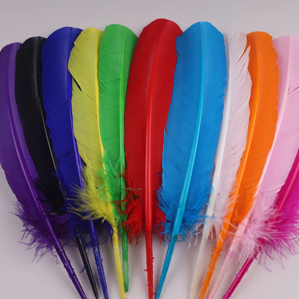 

20Pcs Turkey Feathers Duck Feather for Crafts Goose Plumes Pen Handicraft Accessories Wedding Decoration 25-30cm