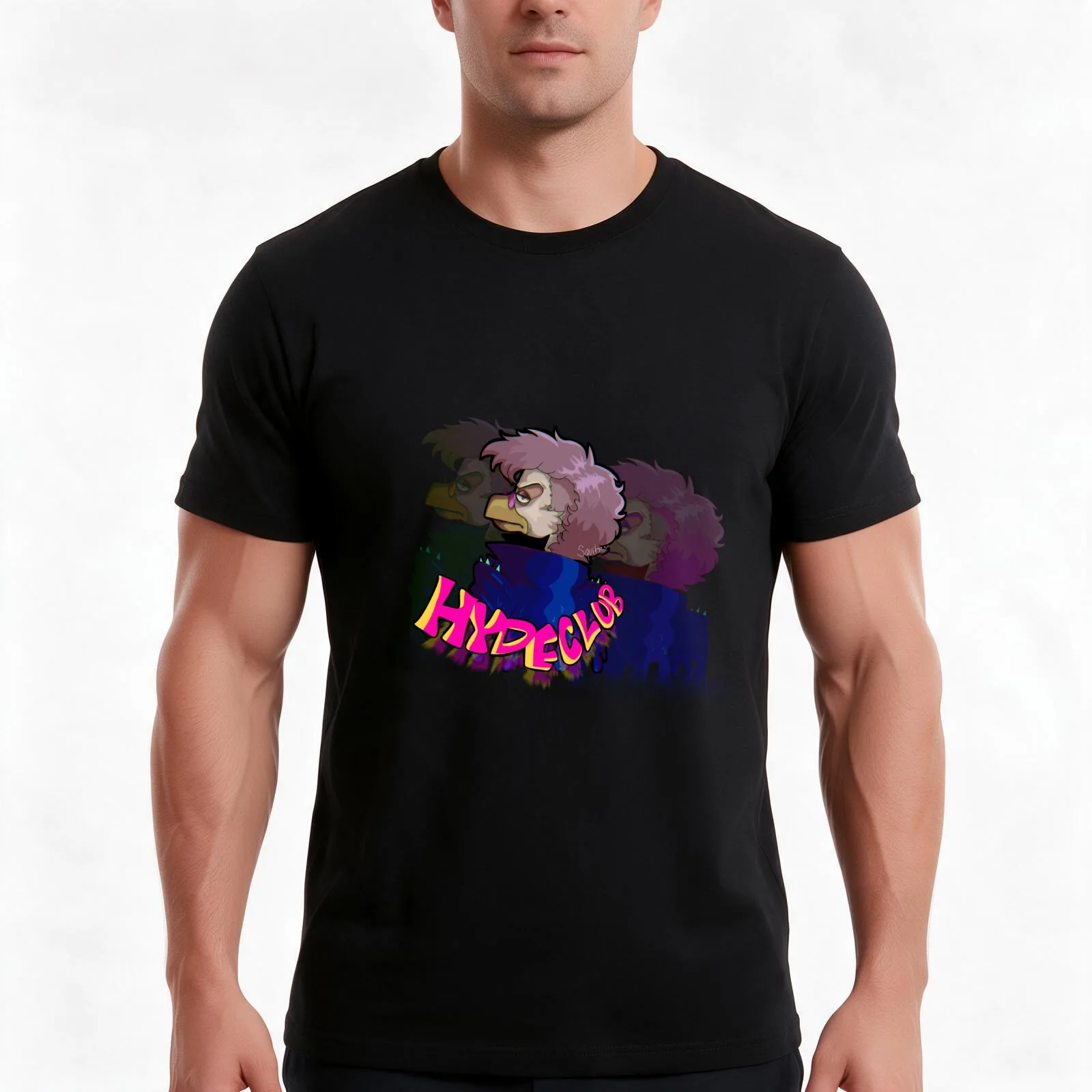 HYDE CLUB - Gyro Gearloose Mad Ducktor T-Shirt, Summer Casual Cotton Tee, Oversized Streetwear Tops, Vintage Graphic Print