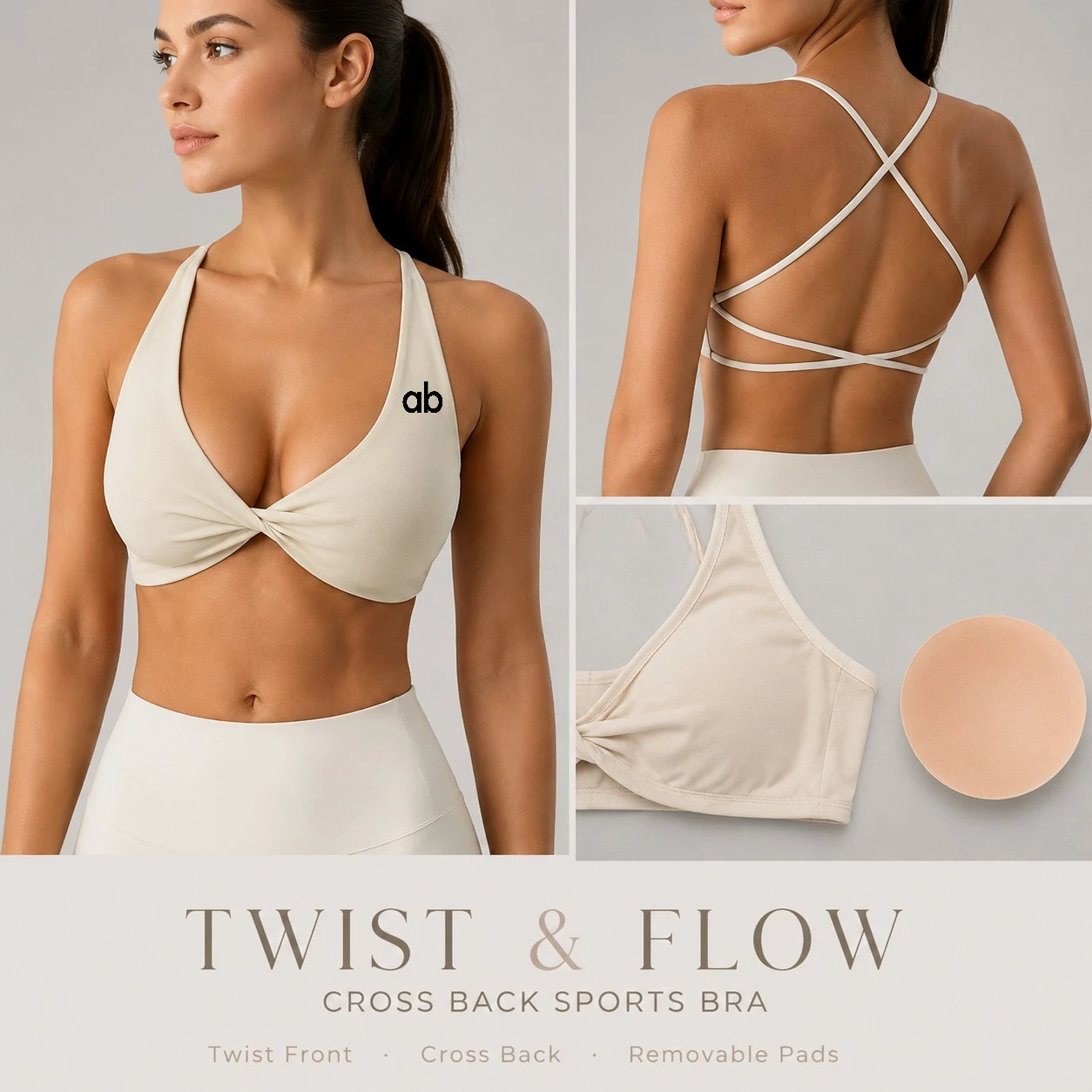 Women Sexy Cross‑Back Sports Bra Naked‑Feel Breathable Summer Yoga Gym Running Fitness Padded Workout Tank Top