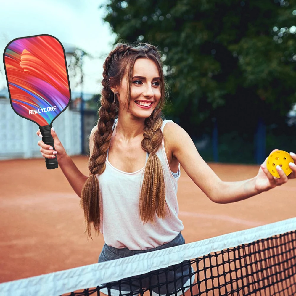 Fiberglas-Pickleball-Paddel-Set (2er-Pack) mit Tasche mit erweiterter Kraft für Anfänger, komplett mit Bällen