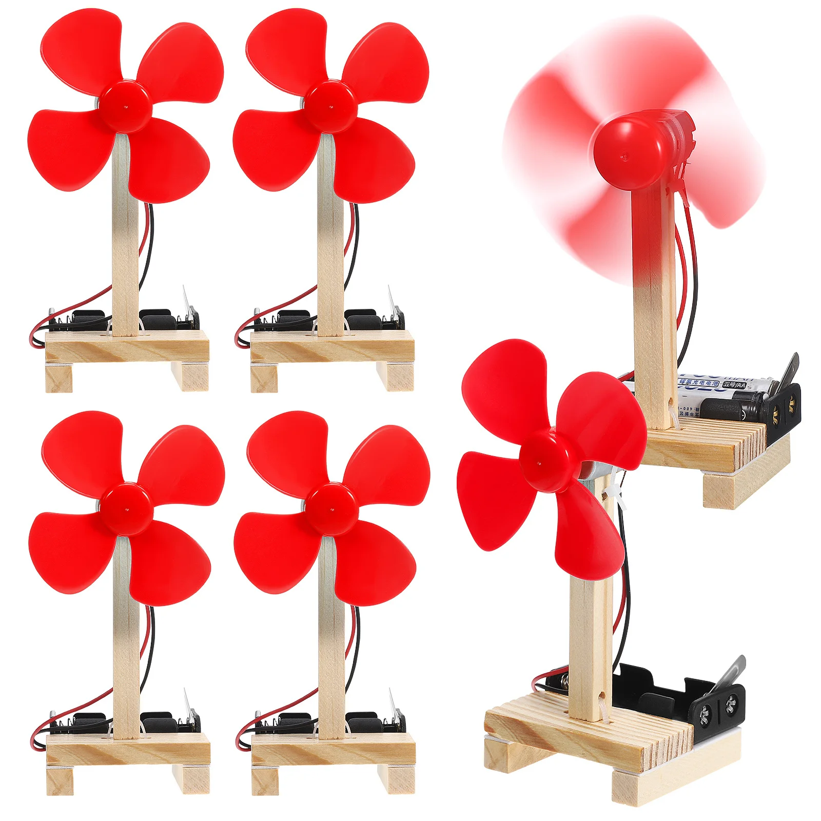 6 conjuntos de material de ventilador artesanal, kit de construção de gerador de vento para crianças, montagem manual, ferramenta educacional de experimento científico