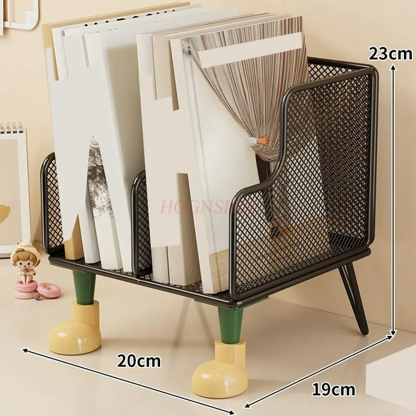 1pcs Layered bookshelf on desk, office desktop storage rack, simple children's small storage rack, student storage