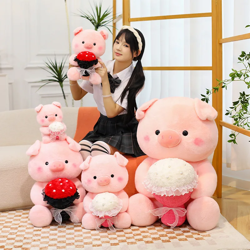 Kawaii pluche varken speelgoed schattig knuffeldier boeket voor kinderen verjaardagscadeau Valentijn cadeau voor meisjes zachte varken pop