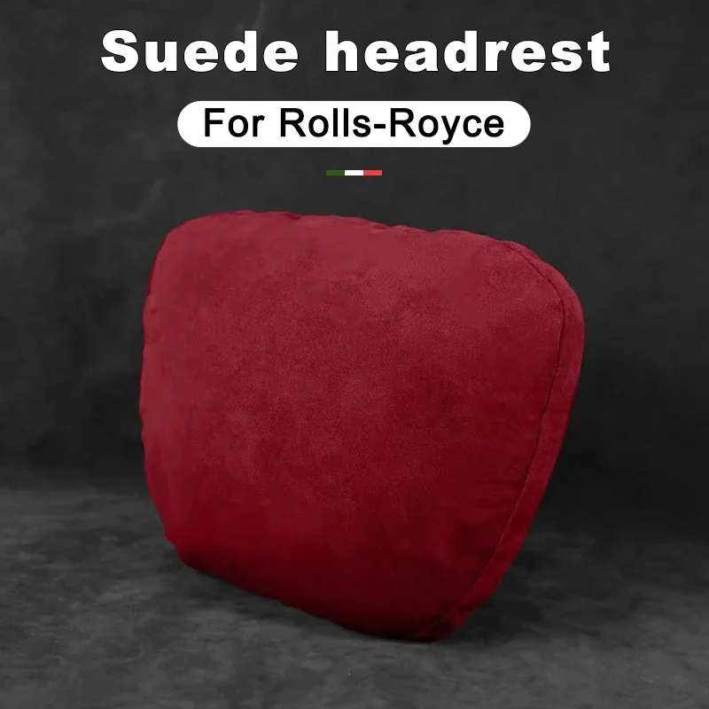 

For Rolls-Royce Ghost Phantom Spectre Suede Car Neck Rest Pillow - Auto Seat Neck Support Interior Accessories