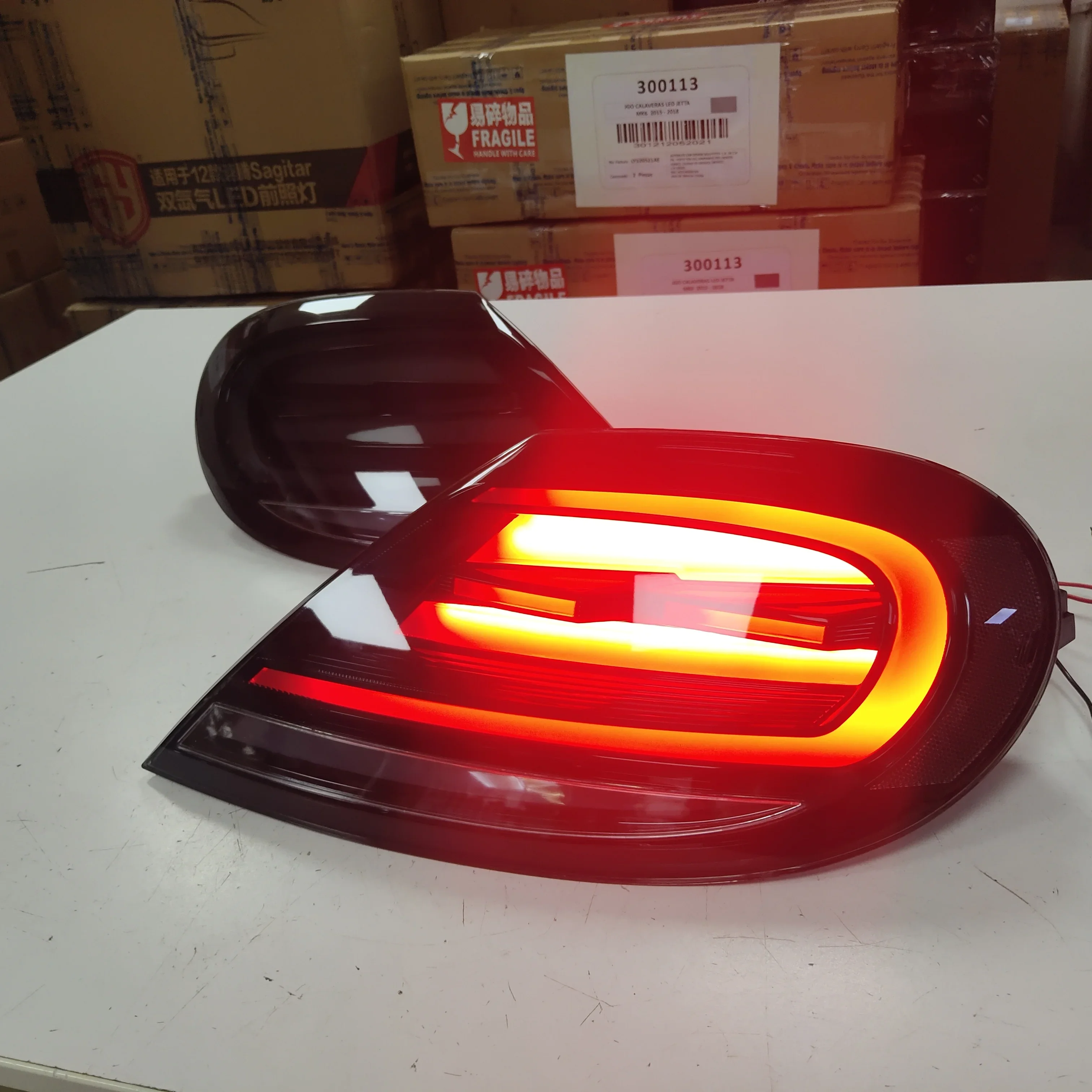 AIROW LED Taillights Tail Lamps for  VW Beetle 2012-2019 Led Rear Light Smoke Color