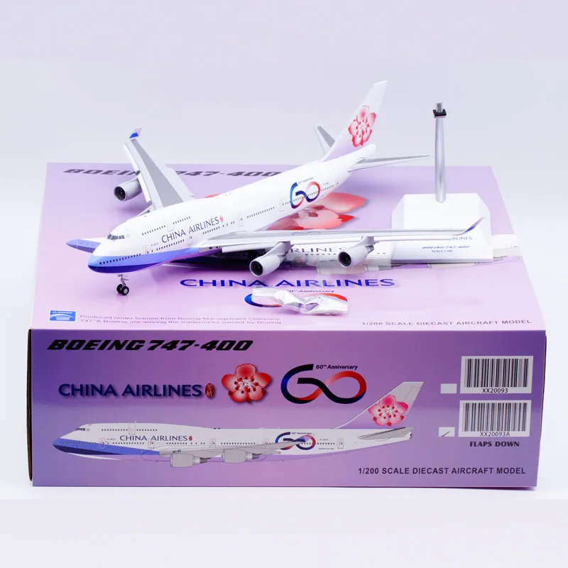 

XX20093A Alloy Collectible Plane Gift JC Wings 1:200 China Airlines Boeing B747-400 Diecast Aircraft Jet Model B-18210 Flap Down