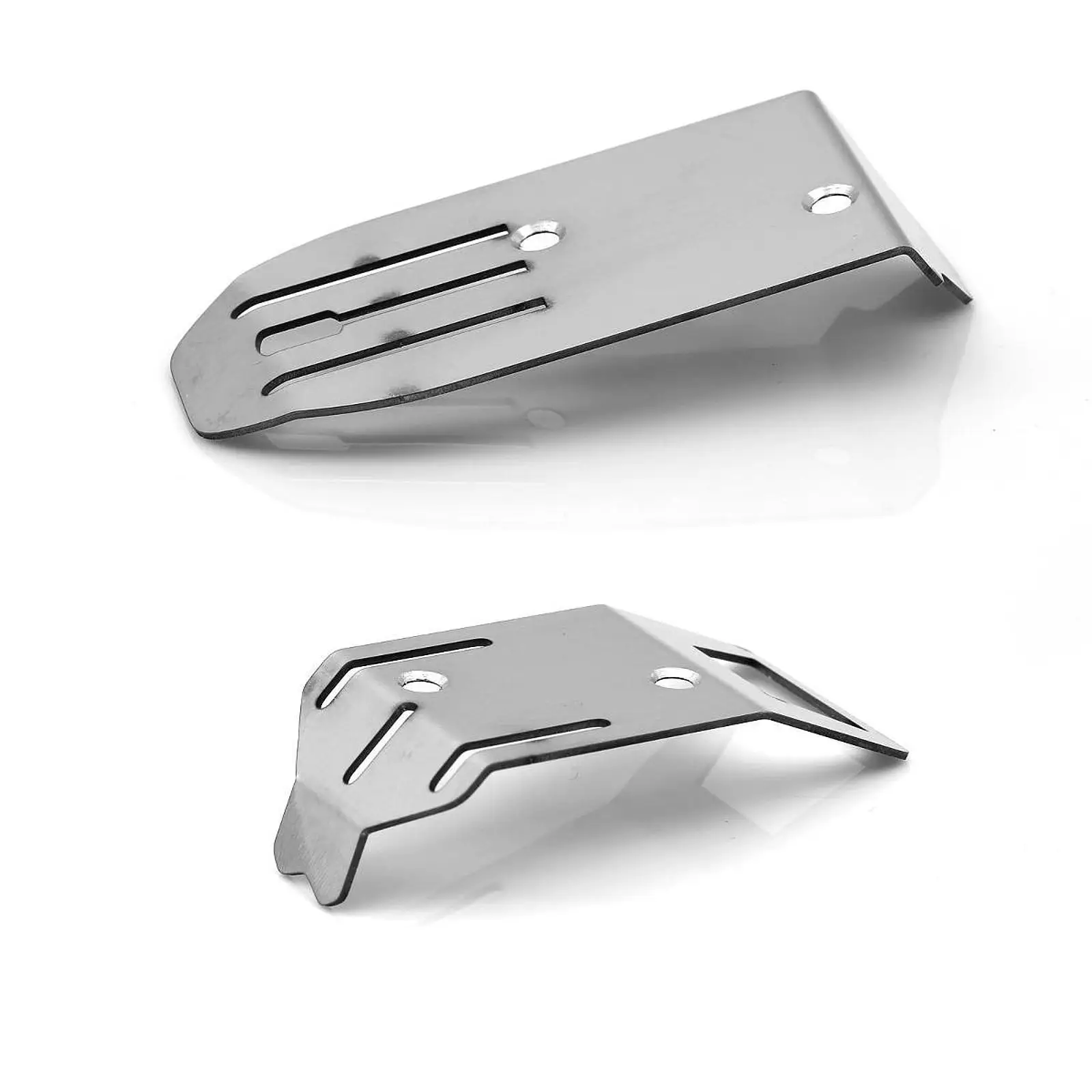 2 Pieces RC Stainless Steel Chassis Skid Plate Upgrade Front Rear Chassis Skid Plates Parts for Ara2106 1/18 RC Car Part DIY