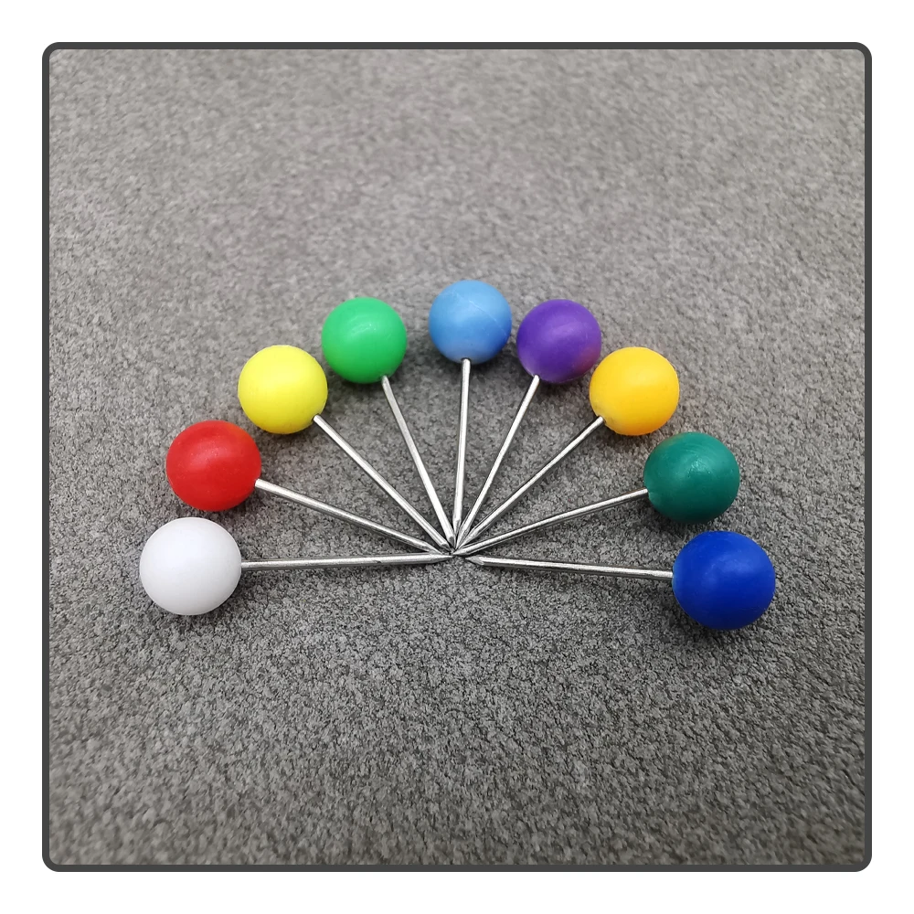 50pcs/Box Boxed Plastic Positioning Ball Needles Auxiliary Fixing Ball Needles Foam Spool Fishing Line Fixing Ball Needle