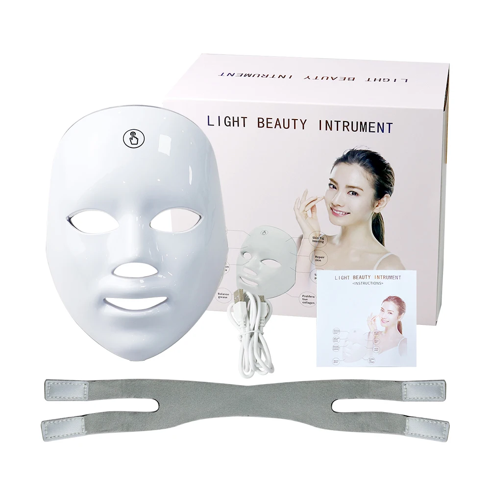 7 Colors Photon Therapy Led Facial Mask USB Charge Skin Rejuvenation Anti Acne Beauty Device Skin Brightening Mask