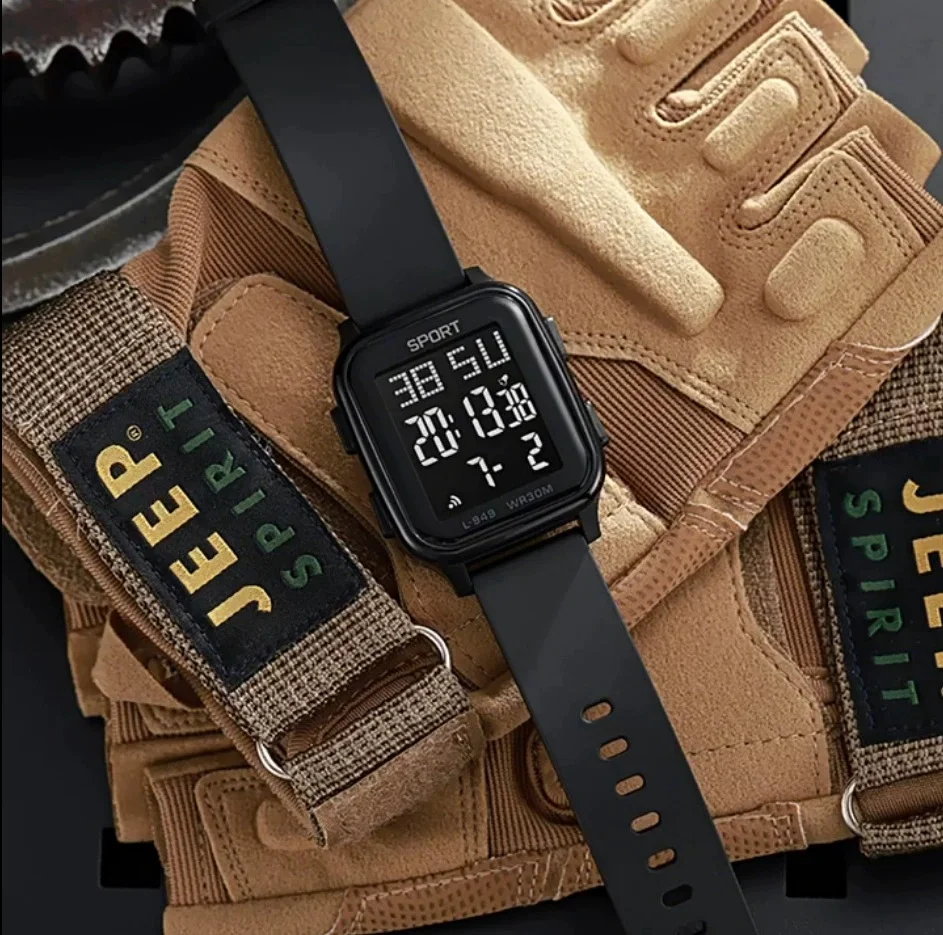 Reloj despertador de cuenta atrás militar 2025, reloj de pulsera con luz LED resistente al agua de 5bar, reloj deportivo para hombre con movimiento Digital japonés