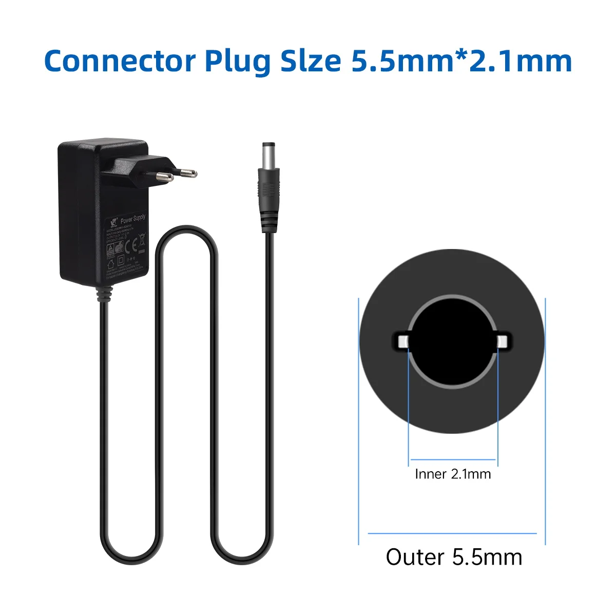 JOOAN-adaptador de corriente de 12V 1a CA a CC, fuente de alimentación, cargador, enchufe europeo y estadounidense