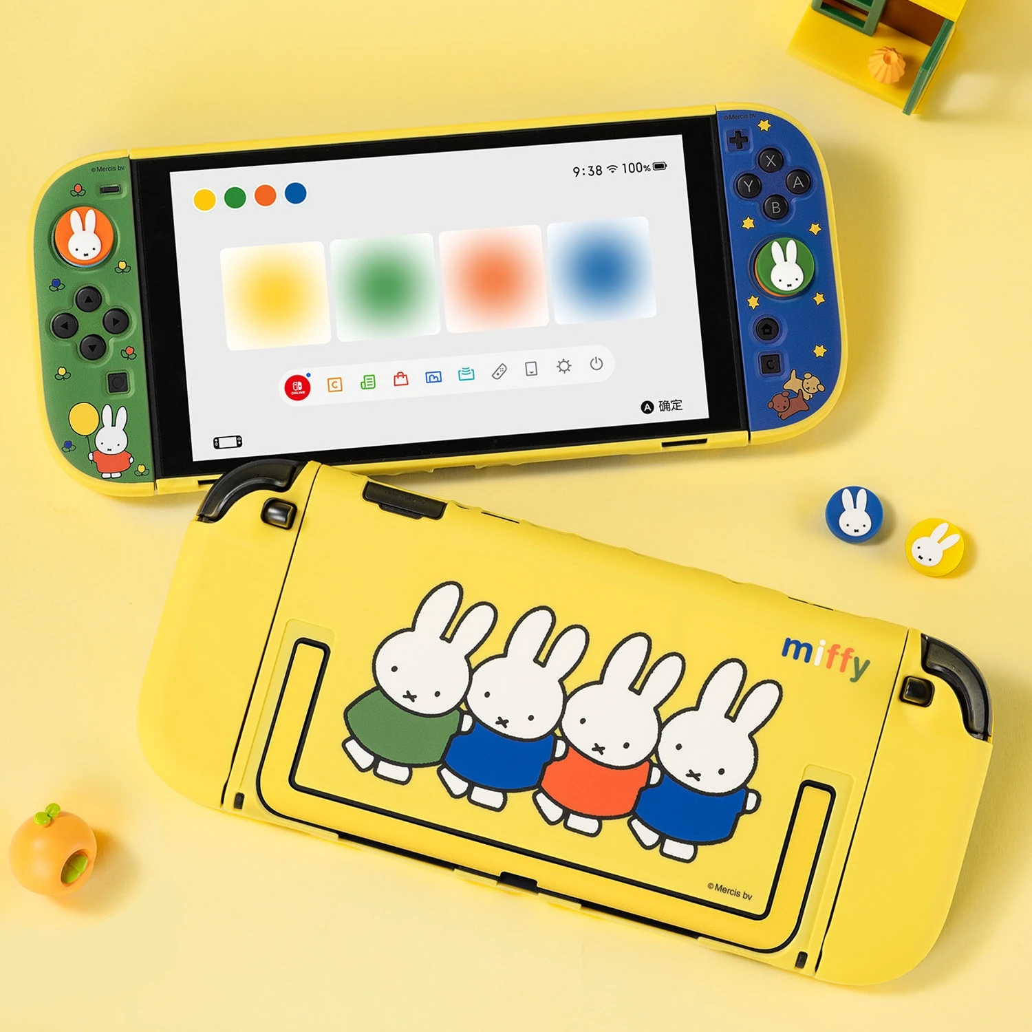 Miffy Switch Oled Ns2 Protective Case With Joy Con Thumb Grip Caps Anti Drop Colorful Gaming Accessories Protective Case - view 4