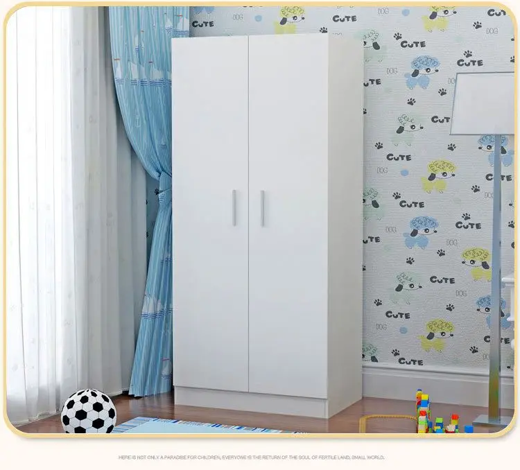 Custom Small Wooden Student Wardrobe Blue Kid Wardrobe Cabinet