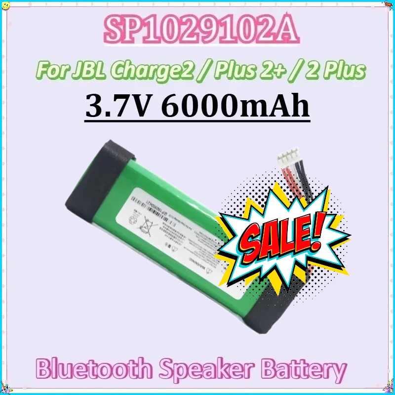 

3.7V 6000mAh for JBL Charge2 Plus Charge2+ Charge 2 Plus Replacement Batteries New GSP1029102A Bluetooth Speaker Battery