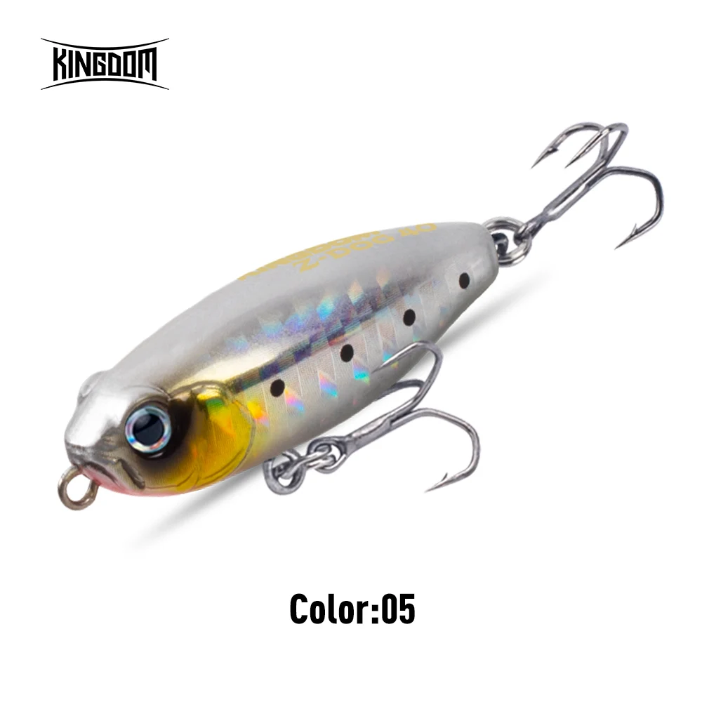 Kingdom Z-Dog Floating Pencil Angelköder 40 mm 3,2 g Stickbait Topwater Surface Walk The Dog Hard Baits Wobbler für Bass Pike