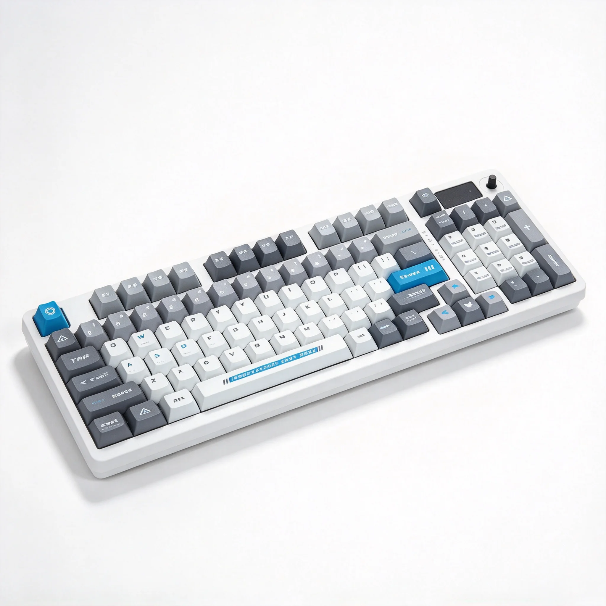 129 Keys Grey White PBT Dye Sub Keycap Set Cherry Profile Simple Style for Men Gaming Daily Use MX Mechanical Keyboard Keycaps