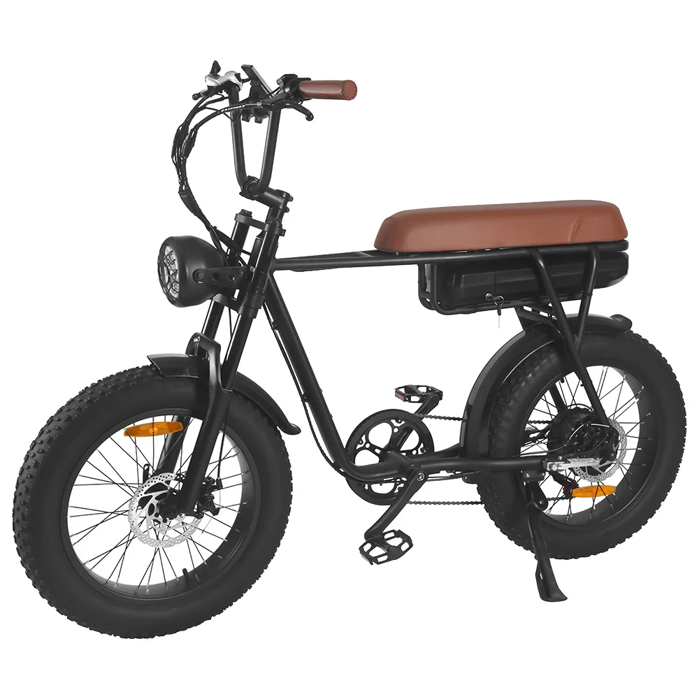 1000W Moped Style Electric Bike, 20 Inch Fat Tire Ebike, Up to 45KMH & 80 KM, 17.5AH Removable Battery, All-Terrain E Bike