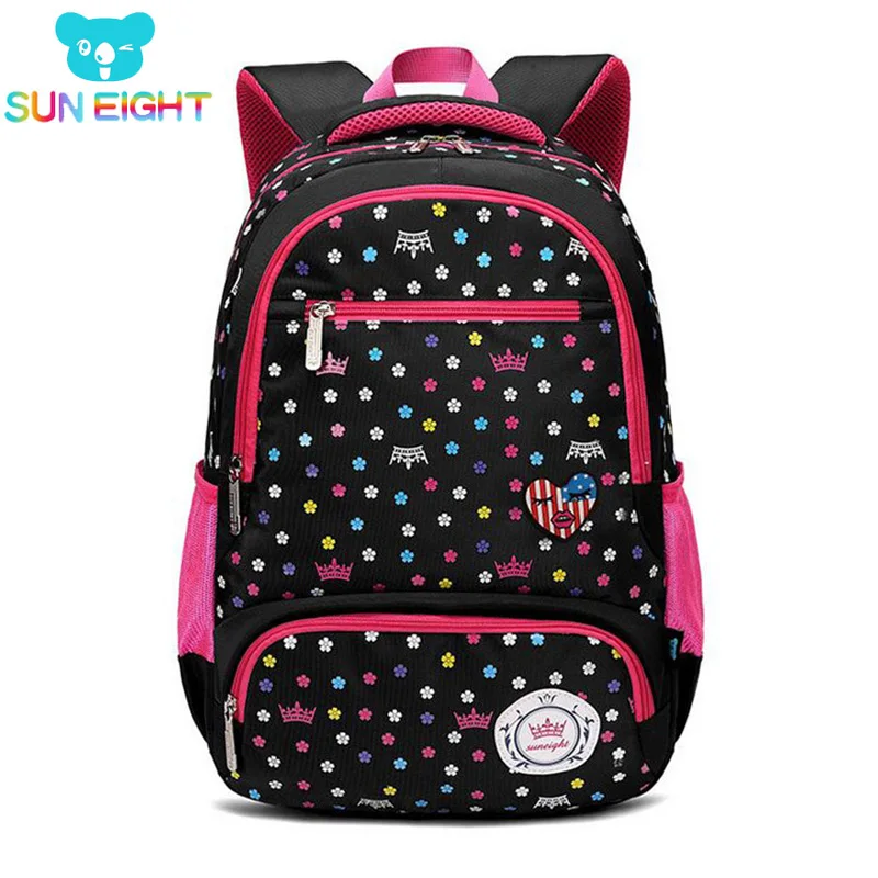 SUN EIGHT Big Capacity New Daisy Printing Girl School Bag Kid Backpack Zipper Backpacks School Bags For Teenagers Girls