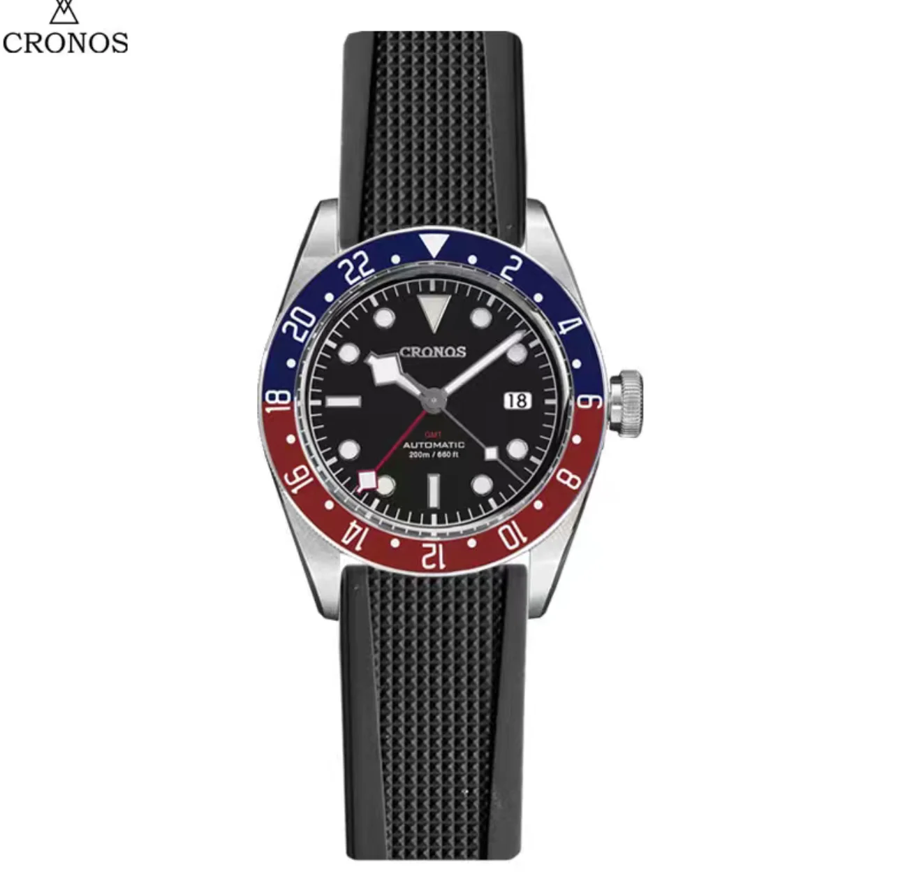 CRONOS Männer GMT Uhr 41mm Automatische Mechanische Armbanduhr BGW-9 Luminous Diver 20ATM Wasserdicht Saphir Keramik Lünette NH34