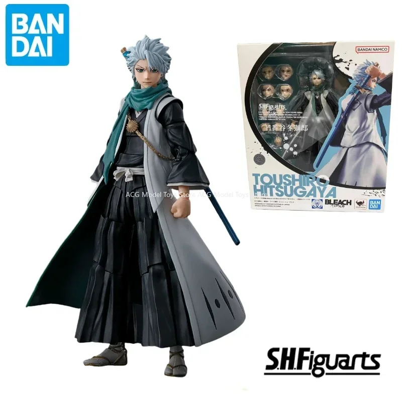 In Stock Original Bandai S.H.Figuarts SHF Toshiro Hitsugaya BLEACH Anime Action Figure Toys Collection Model Gift