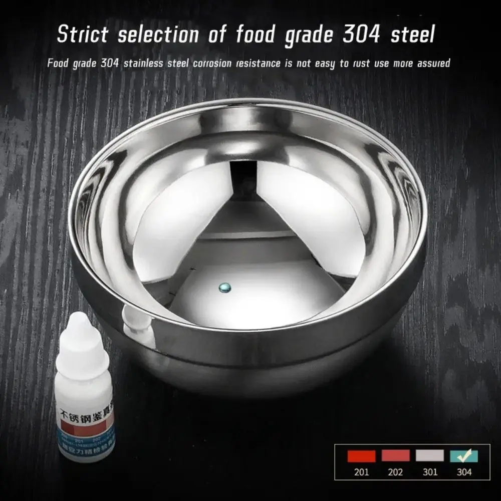 

1 шт. детская столовая двухслойная миска для супа и риса, посуда для еды, утолщенная миска из нержавеющей стали 304