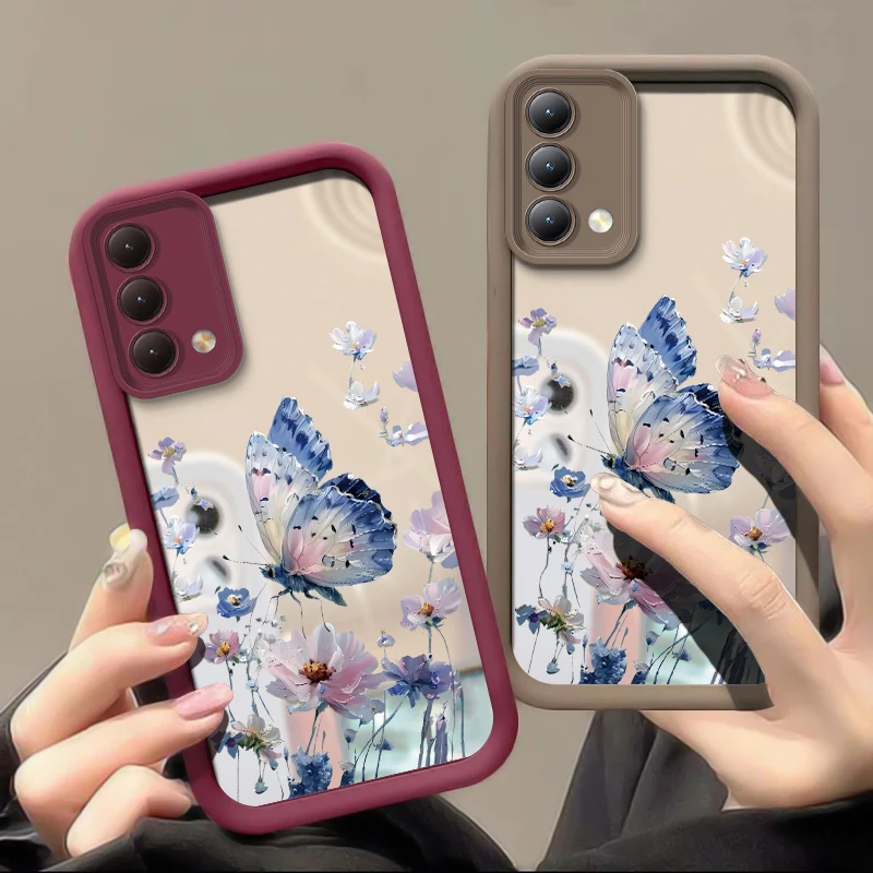 Soft Silicone Shockproof Case For OPPO Reno 4 Lite 4F 4G 4Z 4 Pro 3 4 2Z 2F 2 Fashion Flower Butterfly Pattern Mirror Cover