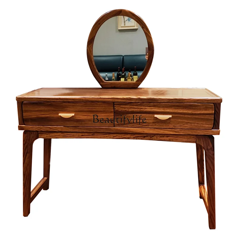 

New Chinese ebony dresser full solid wood simple bedroom makeup mirror