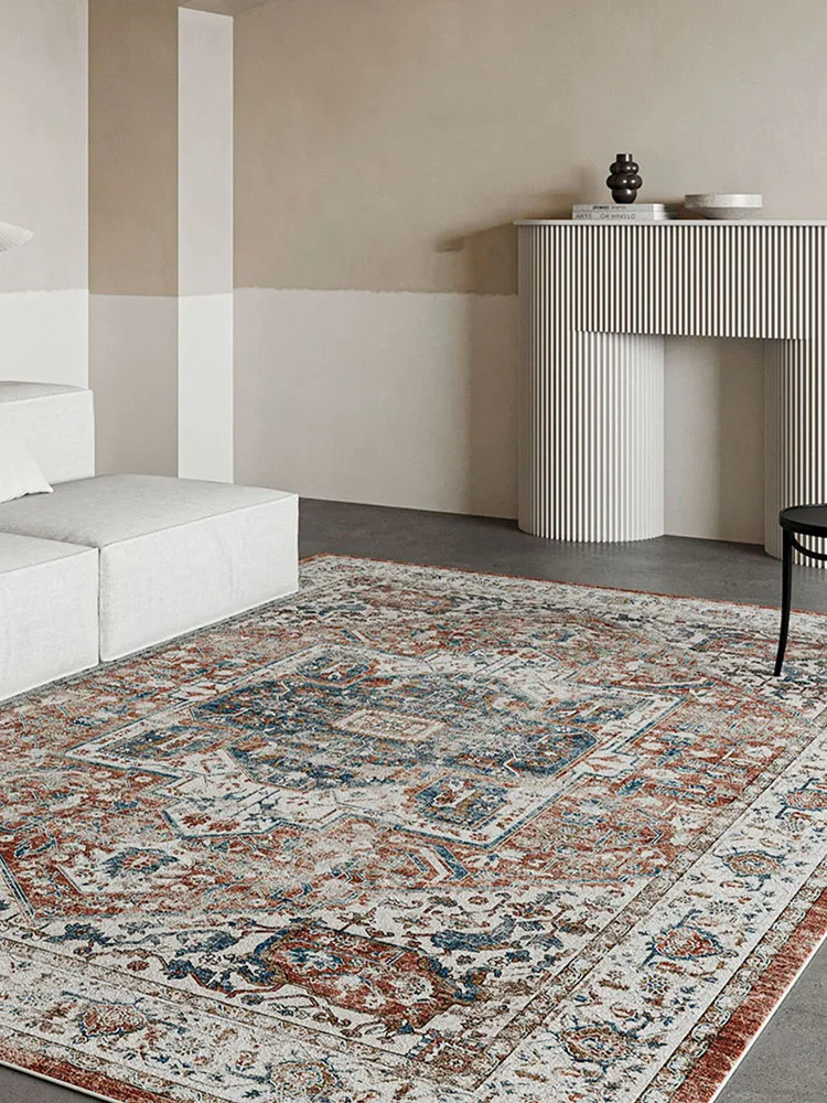 Retro Persian Living Room Carpet Luxury Sofa Coffee Table Floor Mat American Bedroom Rug Bed Mat Large Non-slip Home Decor Rug
