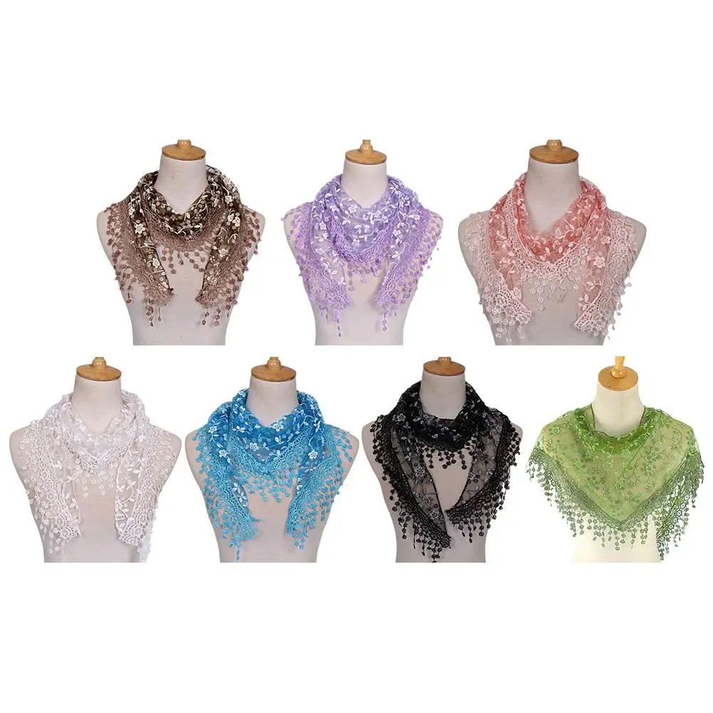 Lace Hollow Triangle Scarf Korean Style Breathable Clothing Triangle Scarf Unique Hollow Design For Many Occasions Popular Scarf