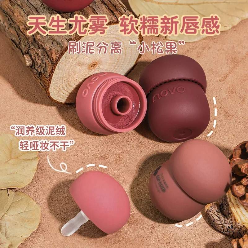 NOVO Velvet Matte Lipsticks Small Mushroom Milk Jar Lip Waterproof Not Easy To Fade Non-stick Cup Student Lip Gloss Makeup