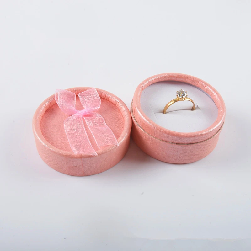 Valentine Day Jewellery Gift Box Round Cardboard Boxes Pendant Case Display for Earring Necklace Ring Watch Gifts Box - Detail 1