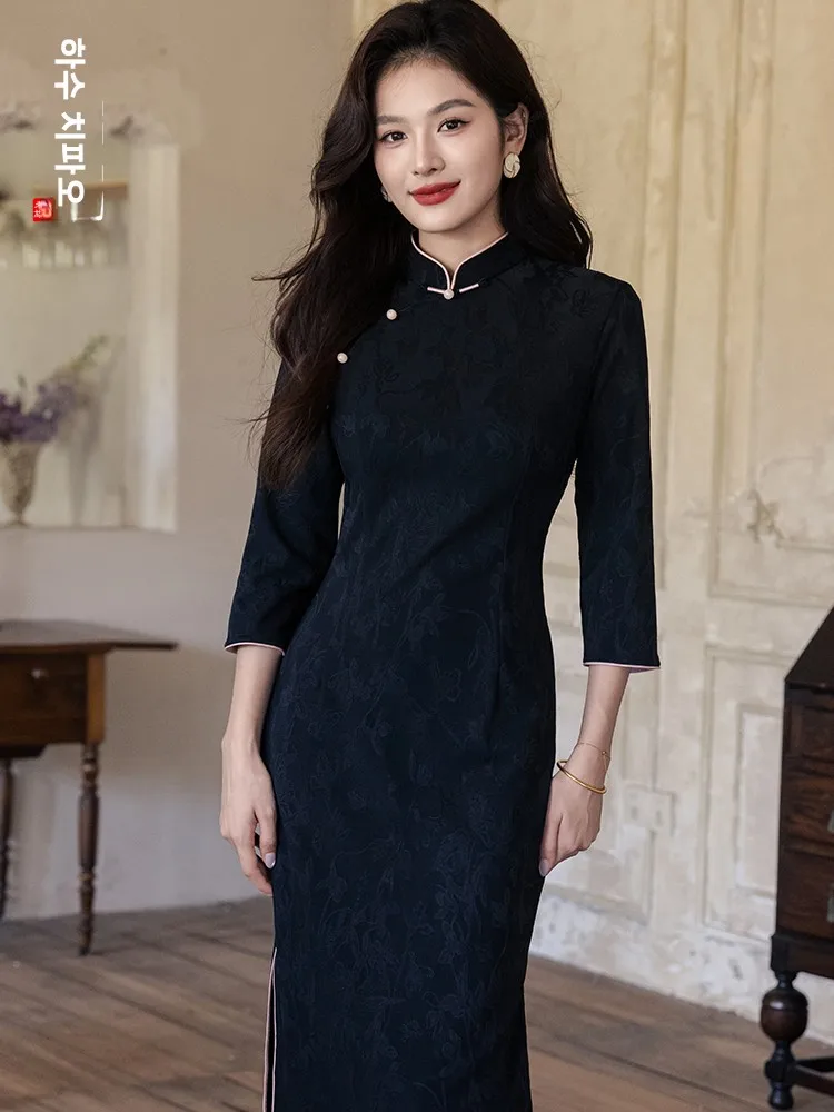 ele-bla-dr-2025-new-version-improved-elastic-tkae-off-spring-autumn-midi-skirt-chinese-sle