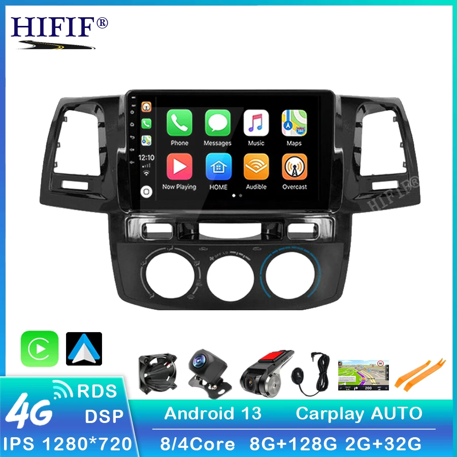 2Din Android 13 Car Radio Player For Toyota Fortuner Hilux 2007 2008 2012 2014 2015 Multimedia Video Gps Navigation NO DVD