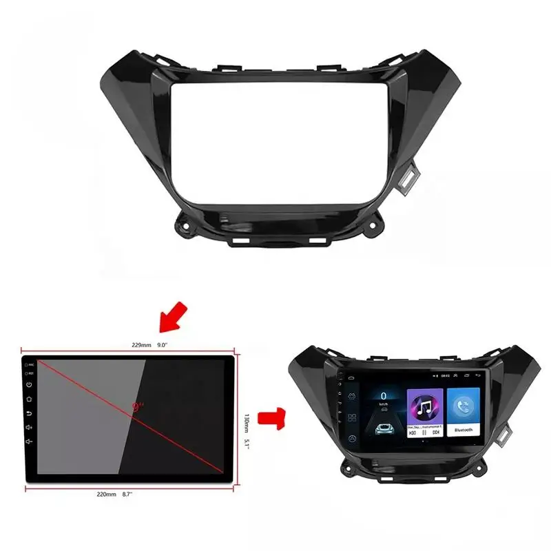 Car Radio Fascia for 2015-2018 CHEVROLET MALIBU 9 inch Stereo Panel Dashboard Kit Refitting Installation Frame