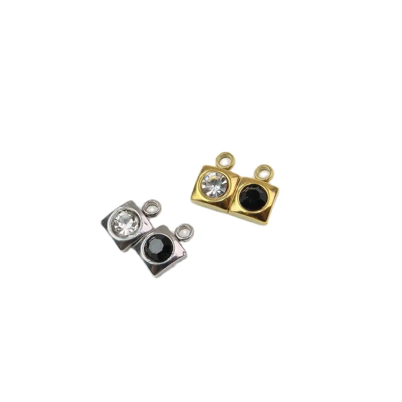 10pcs Stainless Steel Shiny Stones Tear Jewelry Charms Pendant DIY Handcraft Waterproof Antiallergic