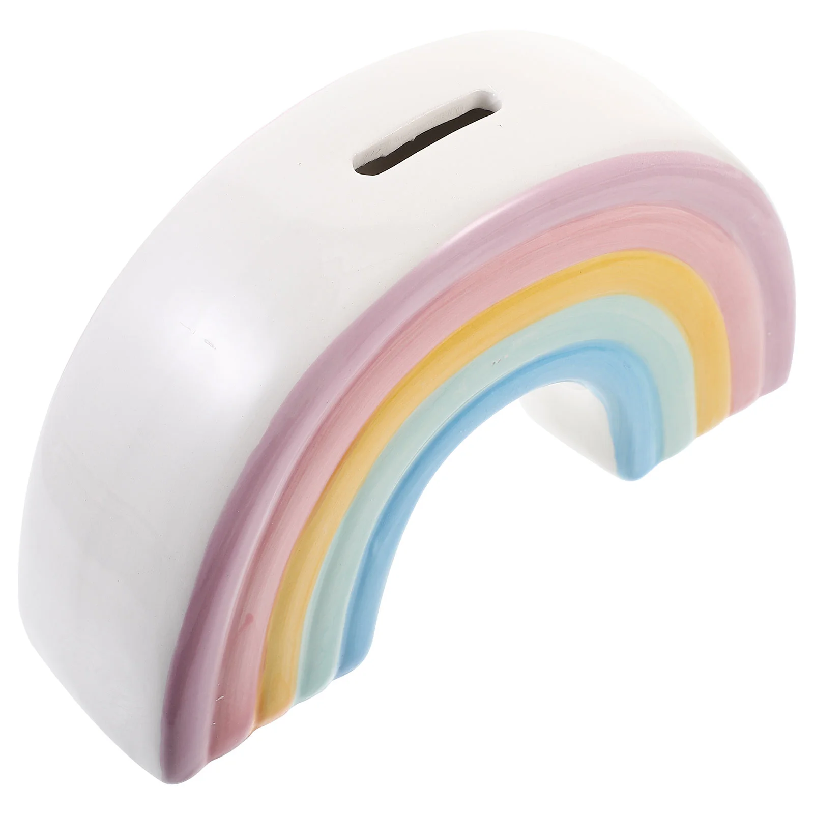 

Rainbow Piggy Bank Coin Office Decor Saving Pot Table Shape Desktop Home Ornament Cartoon