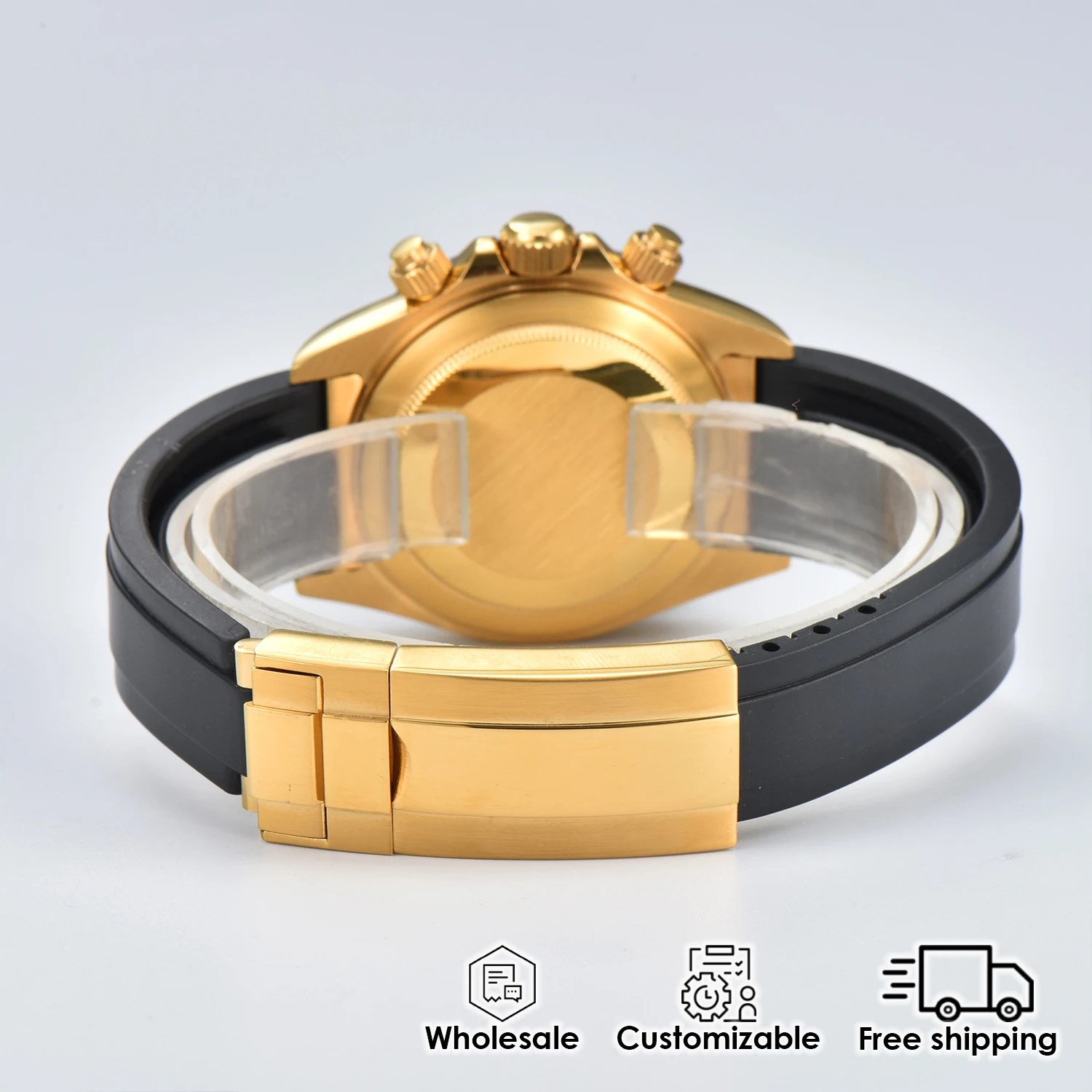 ساعة رجالية 39.5 مللي متر VK63 ساعة فاخرة الماس الهاتفي الياقوت كريستال كرونوغراف مقاوم للماء للتخصيص بالجملة ساعة كوارتز