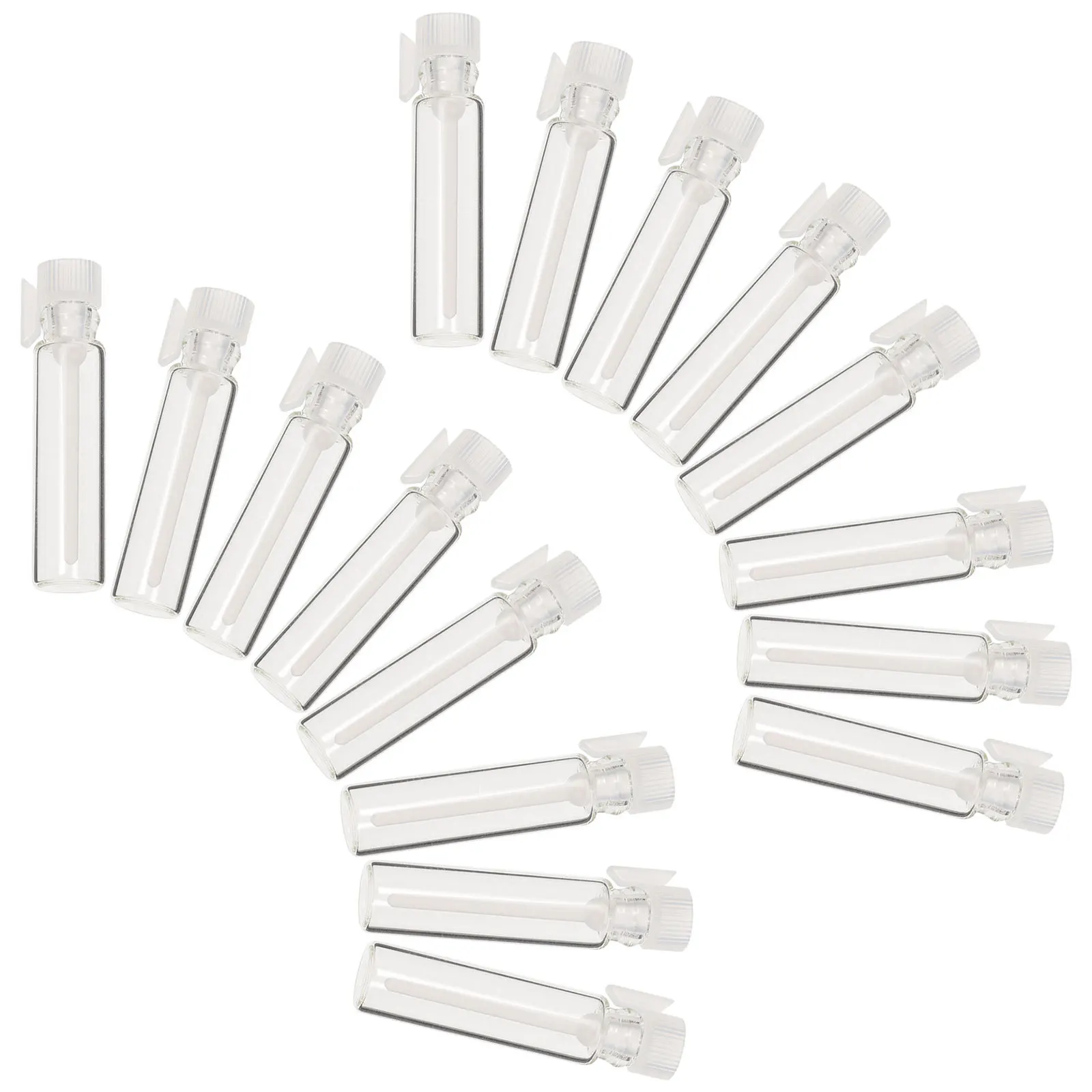 100 pezzi mini bottiglie campione di profumo in vetro tappo per asta in plastica a prova di perdite bottiglie secondarie di olio essenziale riutilizzabili portatili