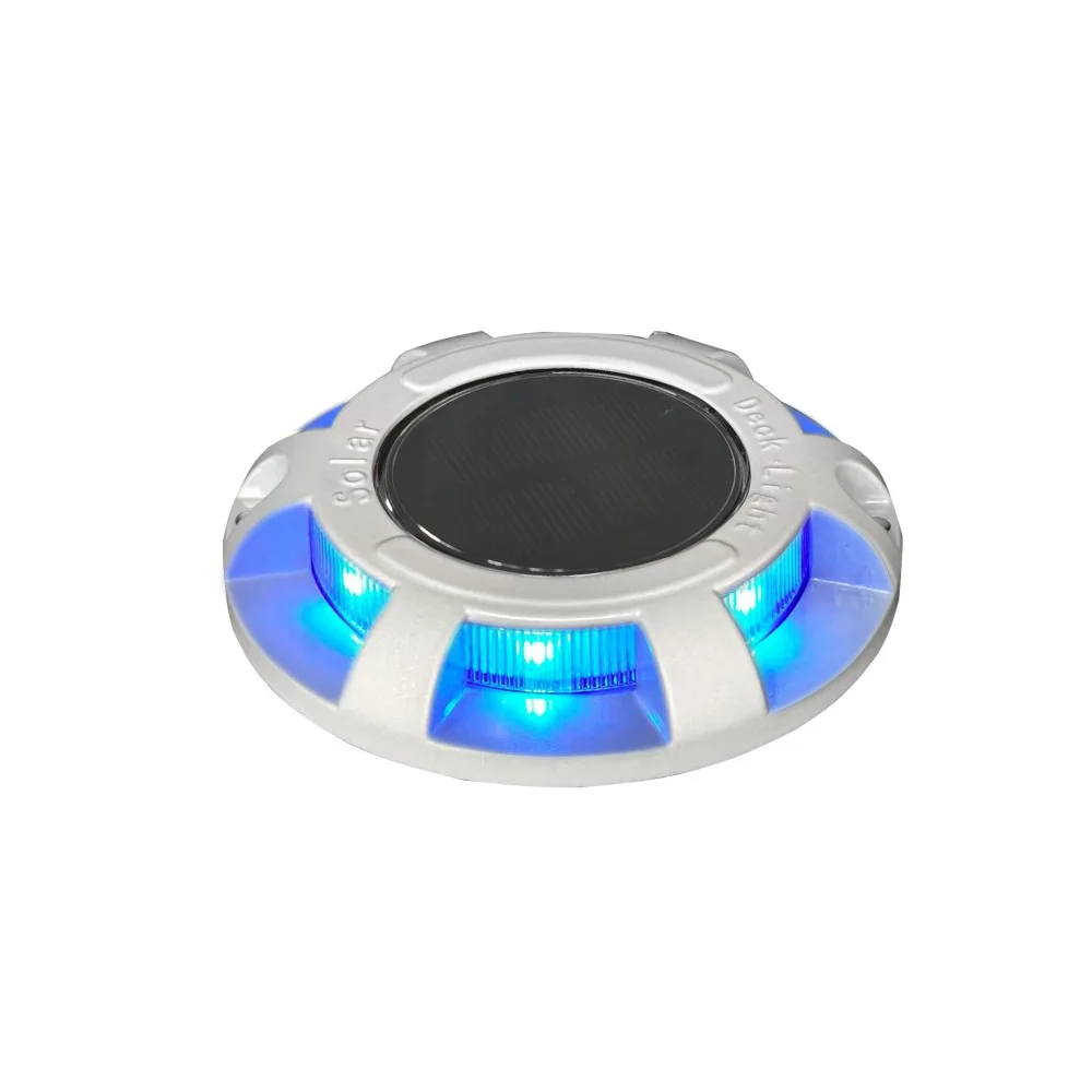 Товары для безопасности дорожного движения Синие солнечные кнопки Мигающие светодиодные светоотражающие шпильки Белый подъездной путь Светоотражатель Шпилька Безопасность на дороге Мерцание