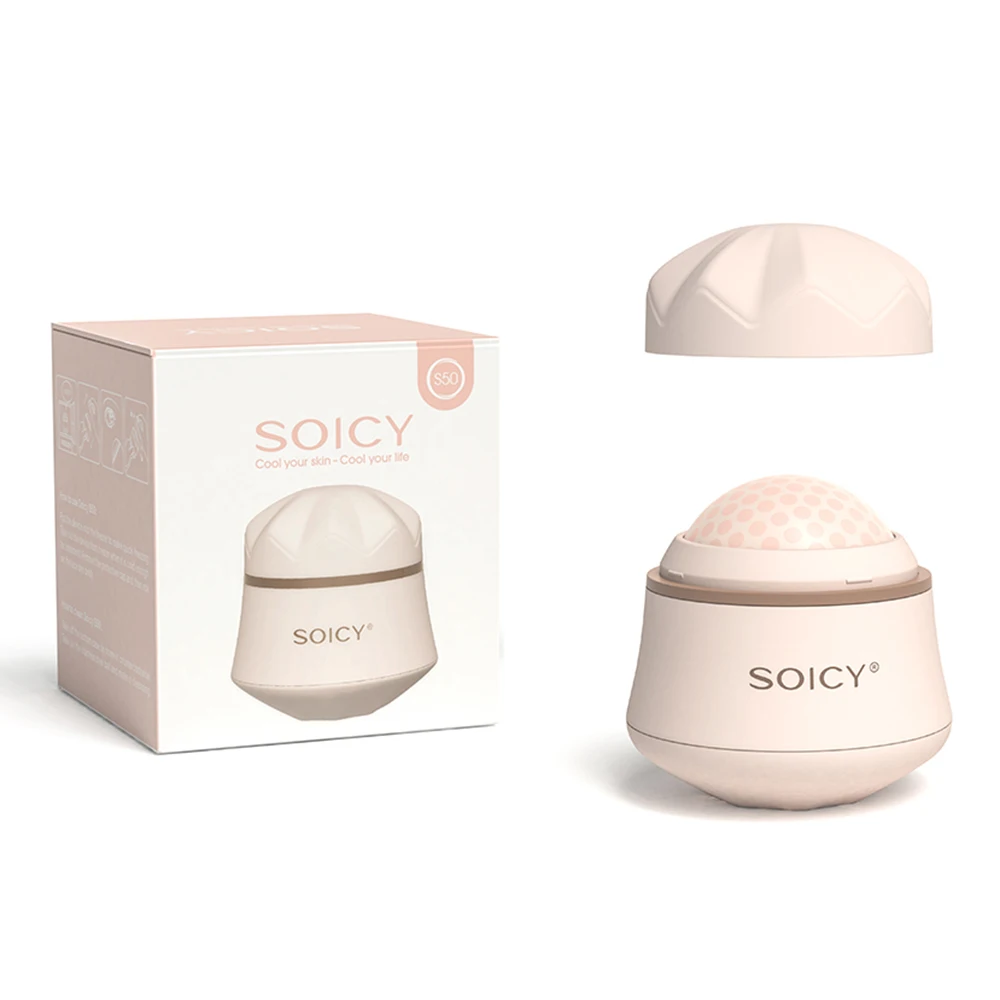 

Ice roller New SOICY S50 Facial Cooling Massage Ice Roller Stainless Steel Ball Massage Face Roller Relieve Clam Tighten Skin